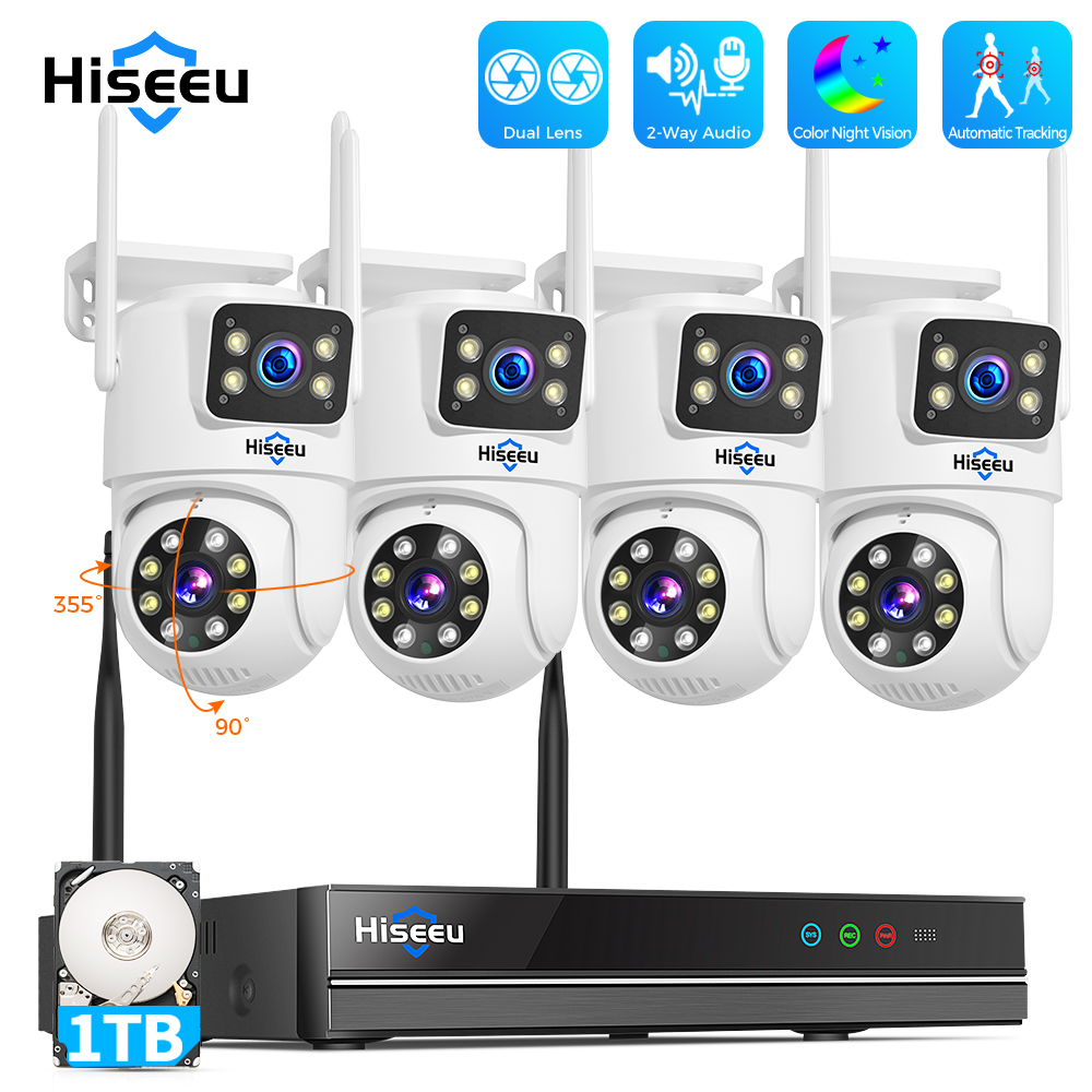 Home Security Kit With Camera - 하이시루 6MP WiFi 듀얼 렌즈 카메라