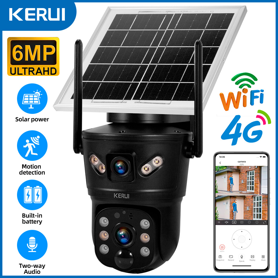 Home Security And Cctv - KERUI 야외 6MP 태양 광 카메라