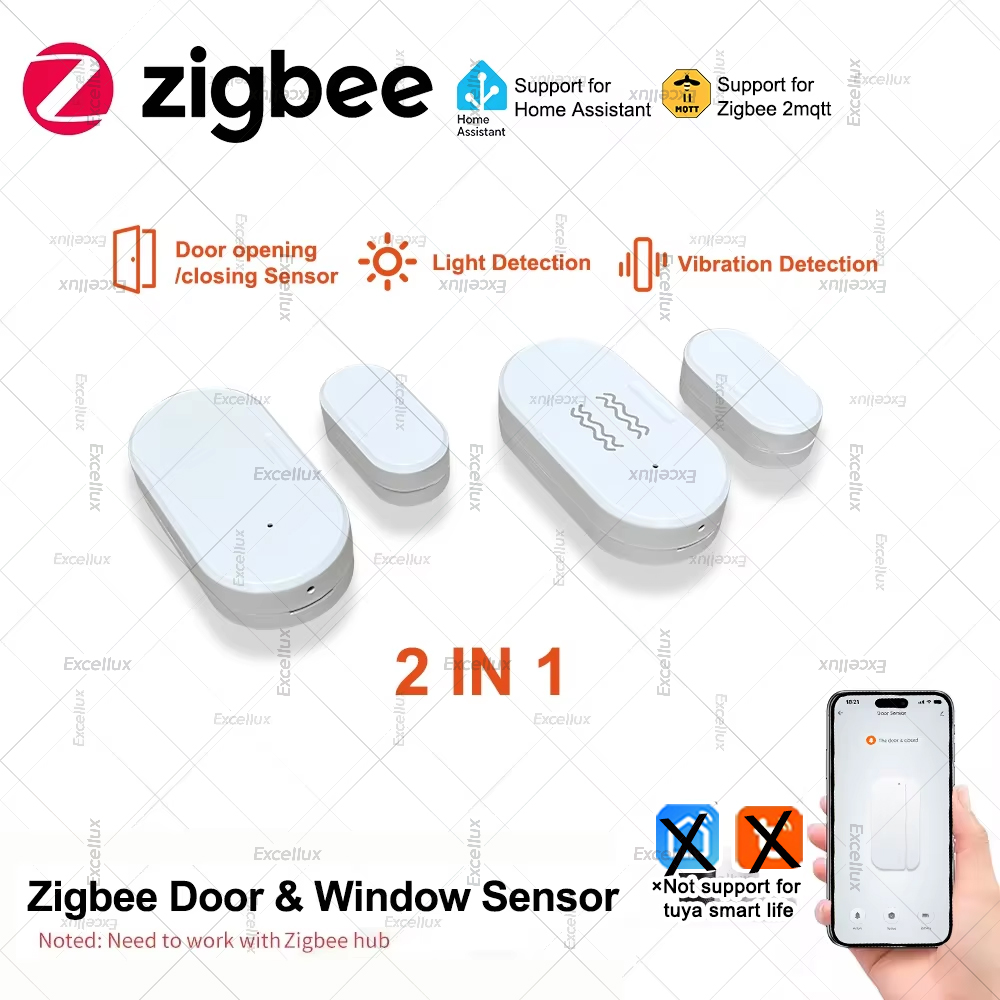 Zigbee 3.0 밝기/진동 센서가있는 도어 윈도우  - Home Security Door 리뷰 및 가격