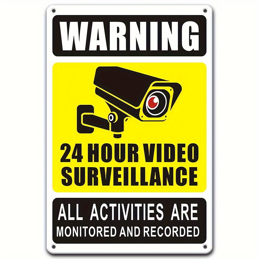 24시간 영상 감시 경고 표지판 - 보안 카메라 아이콘 - Home Security Electronics 리뷰 및 가격