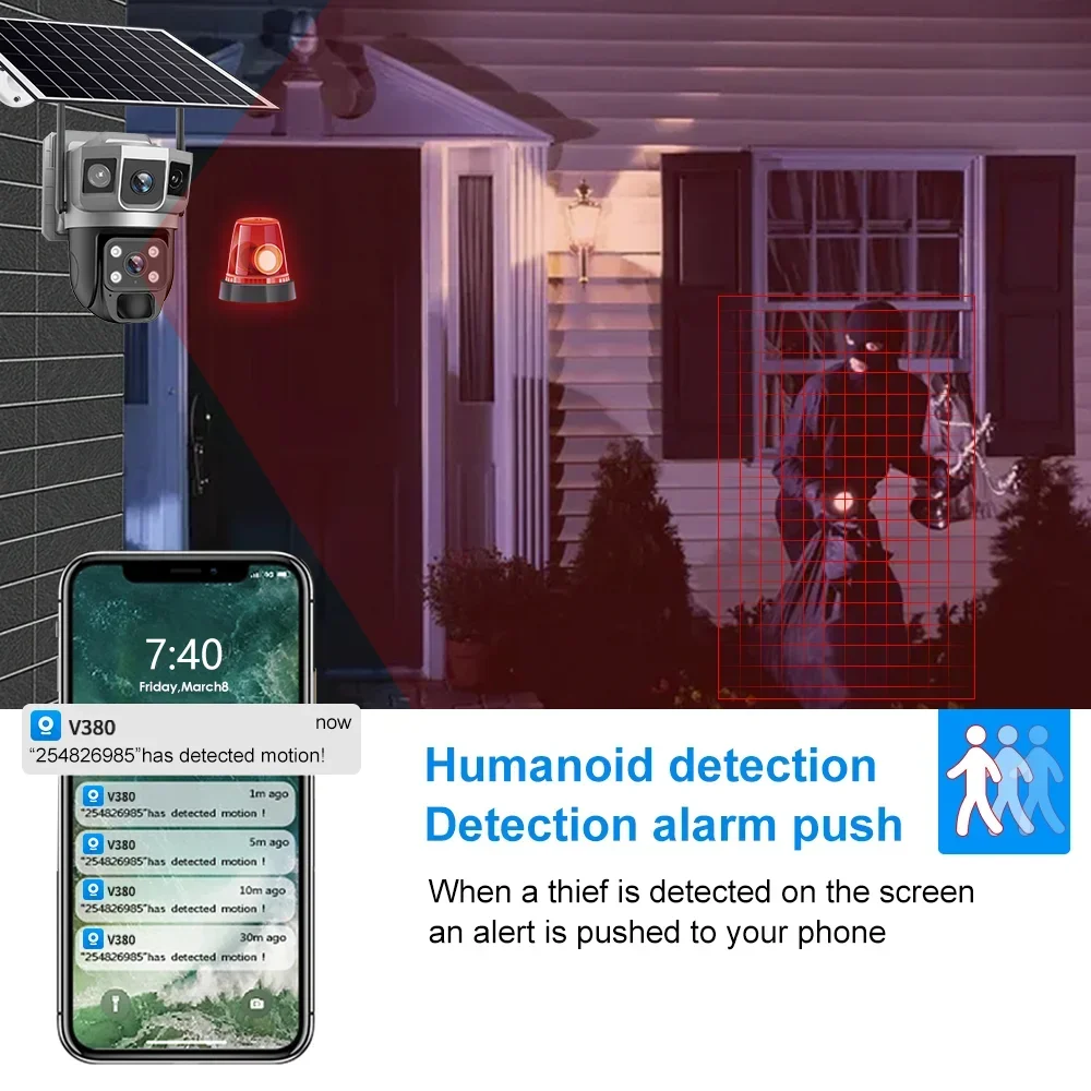 V380 4K 3화면 4G 카메라 태양광 배터리 PIR - Home Security Tips 리뷰 및 가격