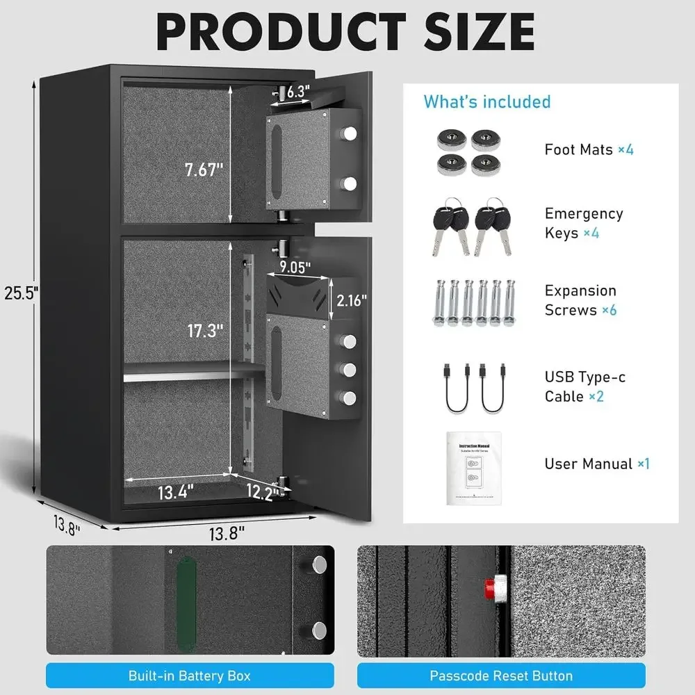 6.0 Cu. LED 조명, 이중 알람, 디지털 키패드 - Home Security Features 리뷰 및 가격