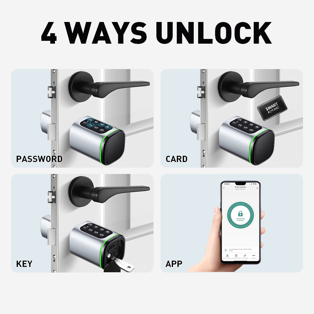 스마트 실린더 잠금 장치 Tuya 60-90mm 전기  - Home Security Tips 리뷰 및 가격